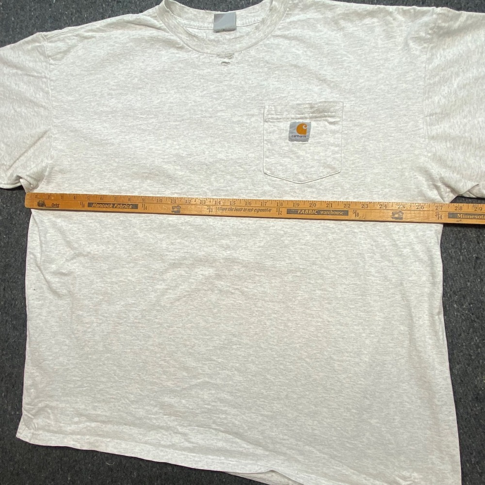 Carhartt Long Sleeve Shirt 2XL XXL Mens Gray Workwear Pocket Distressed T-Shirt - Picture 7 of 8